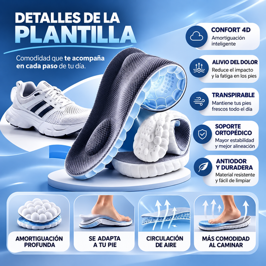 Plantilla Ortopédica 4D Alivio al Pisar