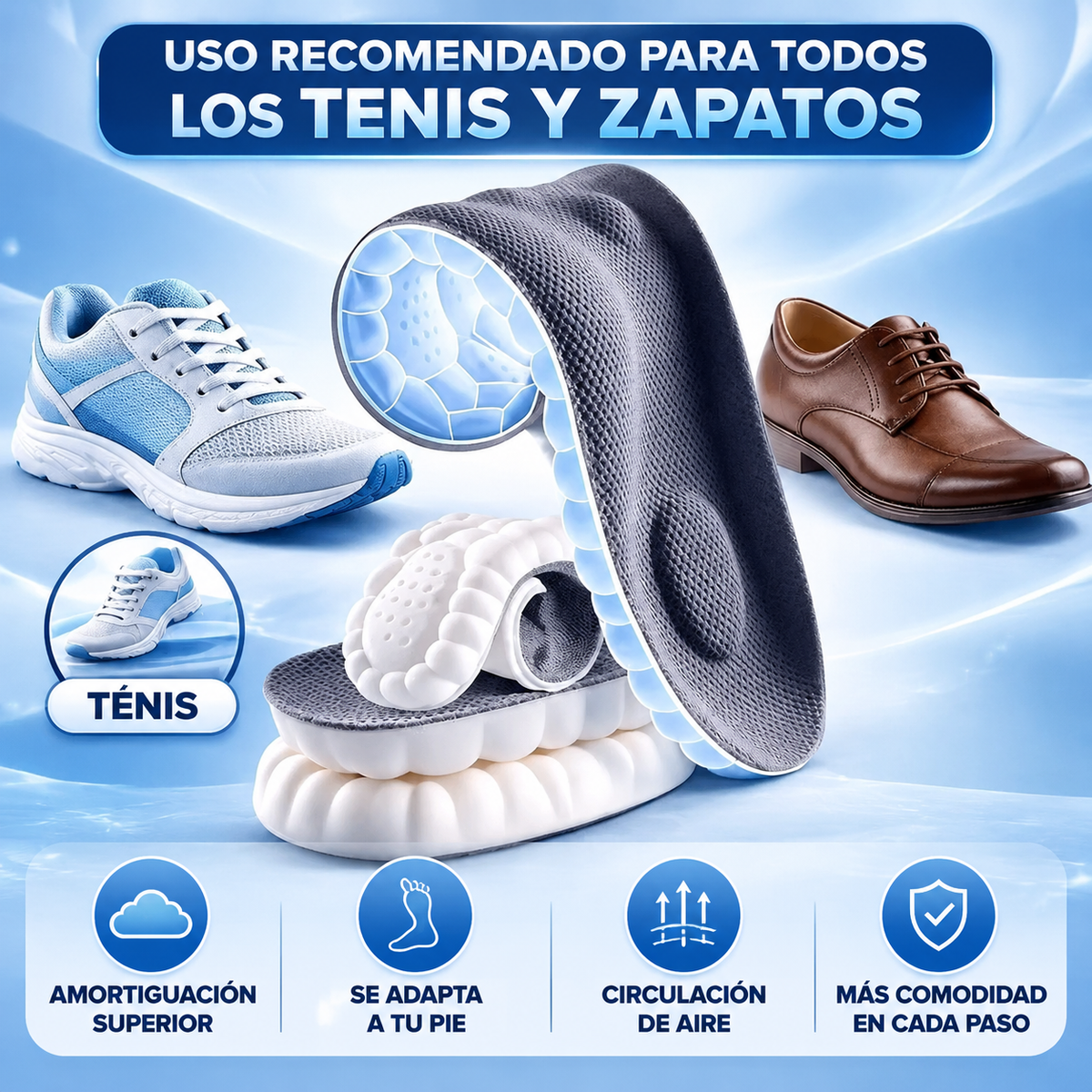 Plantilla Ortopédica 4D Alivio al Pisar